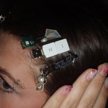 Load image into Gallery viewer, 'Mechanoid' Hair slide and charm set